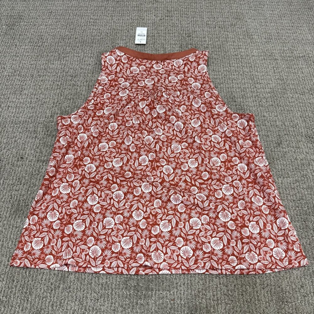 Loft Blouse Red White Floral Sleeveless Women’s Size XS NWT - Picture 11 of 11